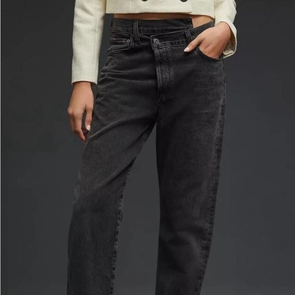 Agolde Criss-cross straight fray in black - EUC